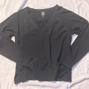 Bobeau Black V-Neck Long Sleeve Sweater Top